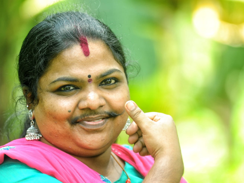 Unfazed by derision, woman proudly sports moustache in southern India as shining example of body positivity