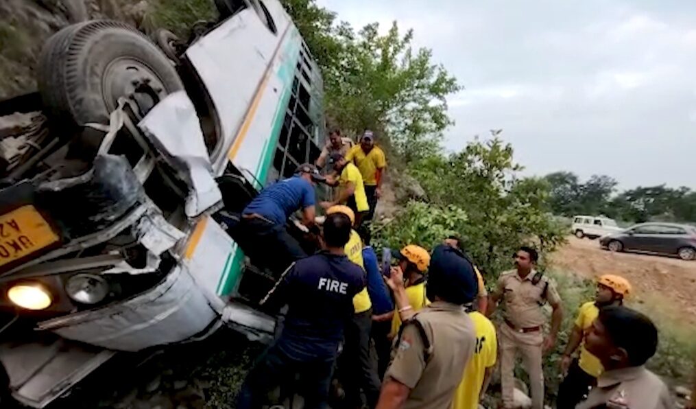 Two lives lost after bus falls off-road in northern India