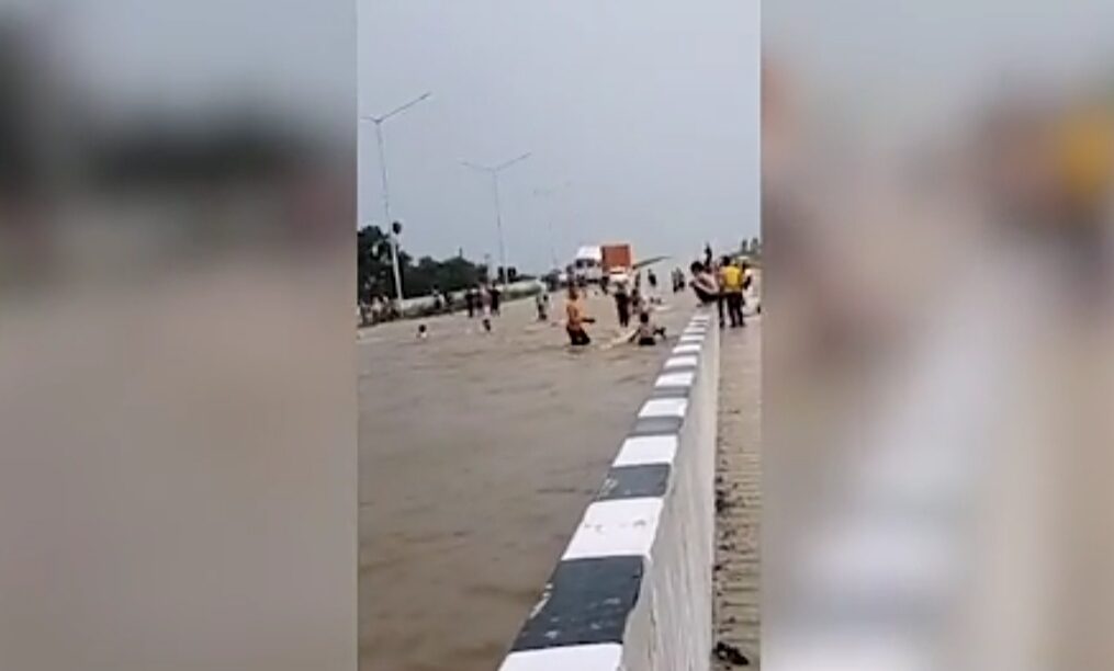 Children’s playful water activities bring joy after rainfall in northern India