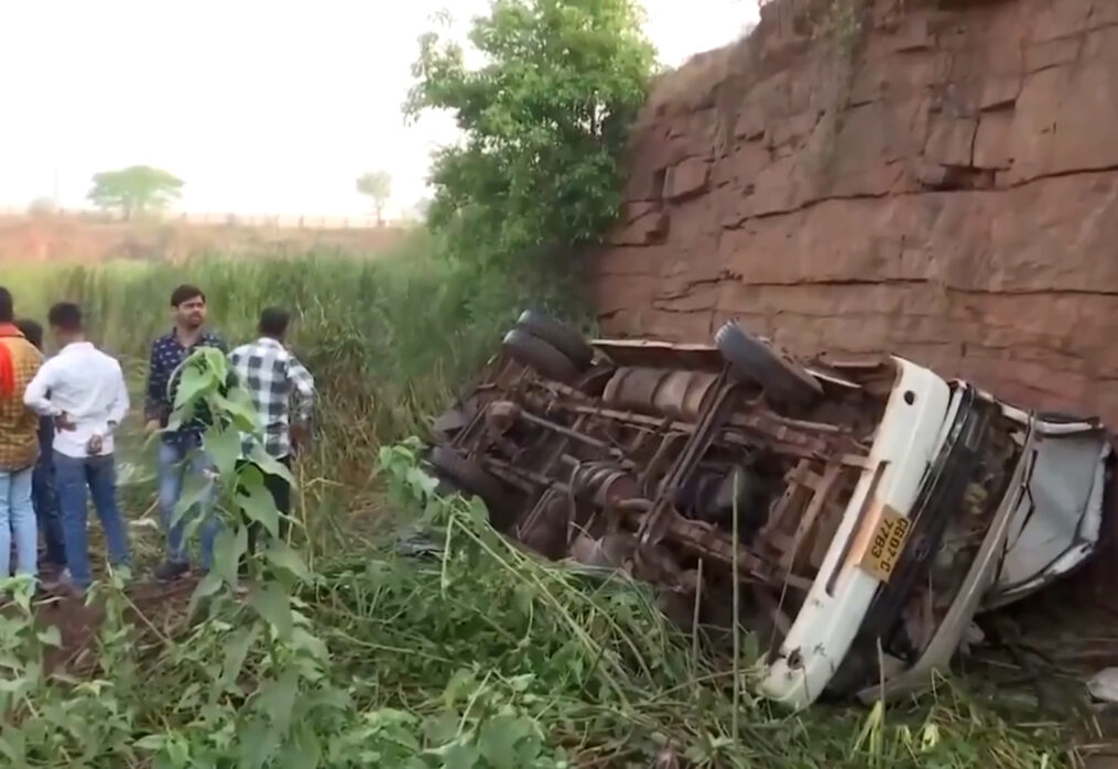 Tragedy hits after bus falls into deep pit in central India